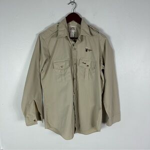 Duxbak Beige Long Sleeve Fishing/Hunting Shirt Jacket L